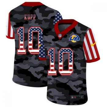 Men's Los Angeles Rams #10 Cooper Kupp 2020 Camo USA Flag Limited Stitched Jersey Men's Los Angeles Rams #10 Cooper Kupp 2020 Camo USA Flag Limited Stitched Jersey