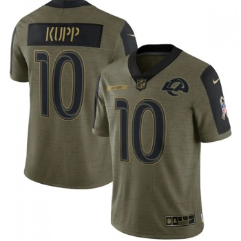 Men's Los Angeles Rams #10 Cooper Kupp 2021 Olive Salute To Service Limited Stitched Jersey Men's Los Angeles Rams #10 Cooper Kupp 2021 Olive Salute To Service Limited Stitched Jersey