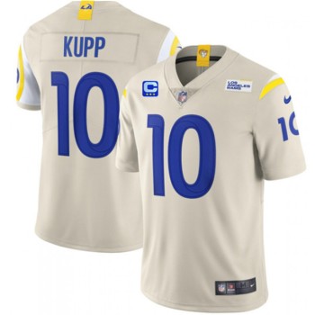 Men's Los Angeles Rams #10 Cooper Kupp 2022 Cream With 3-Star C Patch Vapor Limited Stitched Jersey Men's Los Angeles Rams #10 Cooper Kupp 2022 Cream With 3-Star C Patch Vapor Limited Stitched Jersey