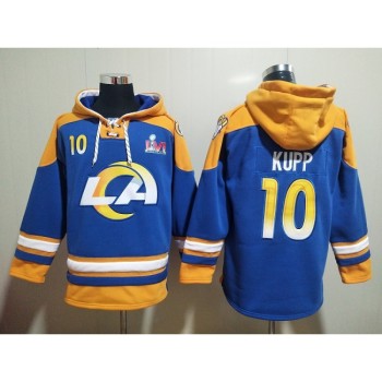 Men's Los Angeles Rams #10 Cooper Kupp 2022 Royal Super Bowl LVI Champions Pullover Hoodie Men's Los Angeles Rams #10 Cooper Kupp 2022 Royal Super Bowl LVI Champions Pullover Hoodie