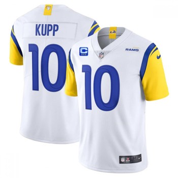 Men's Los Angeles Rams #10 Cooper Kupp 2022 White With 3-Star C Patch Vapor Limited Stitched Jersey Men's Los Angeles Rams #10 Cooper Kupp 2022 White With 3-Star C Patch Vapor Limited Stitched Jersey
