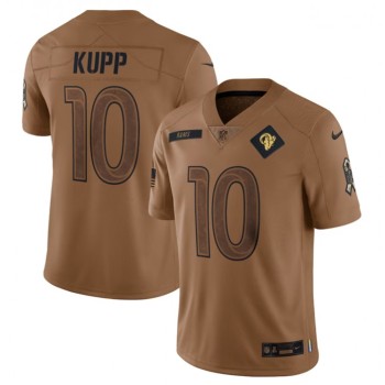 Men's Los Angeles Rams #10 Cooper Kupp 2023 Brown Salute To Service Limited Stitched Football Jersey Men's Los Angeles Rams #10 Cooper Kupp 2023 Brown Salute To Service Limited Stitched Football Jersey