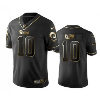 Men's Los Angeles Rams #10 Cooper Kupp Black Golden Edition Limited Stitched Jersey Men's Los Angeles Rams #10 Cooper Kupp Black Golden Edition Limited Stitched Jersey