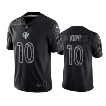 Men's Los Angeles Rams #10 Cooper Kupp Black Reflective Limited Stitched Football Jersey Men's Los Angeles Rams #10 Cooper Kupp Black Reflective Limited Stitched Football Jersey