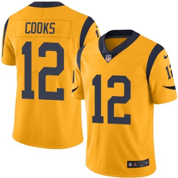 Men's Los Angeles Rams #12 Brandin Cooks Gold Vapor Untouchable Limited Stitched NFL Jersey Men's Los Angeles Rams #12 Brandin Cooks Gold Vapor Untouchable Limited Stitched NFL Jersey