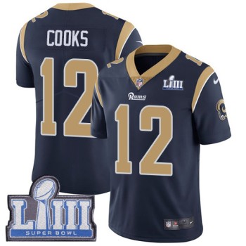 Men's Los Angeles Rams #12 Brandin Cooks Navy Blue Super Bowl LIII Vapor Untouchable Limited Stitched NFL Jersey Men's Los Angeles Rams #12 Brandin Cooks Navy Blue Super Bowl LIII Vapor Untouchable Limited Stitched NFL Jersey