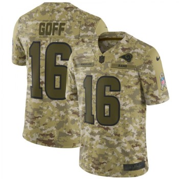 Men's Los Angeles Rams #16 Jared Goff 2018 Camo Salute to Service Limited Stitched NFL Jersey Men's Los Angeles Rams #16 Jared Goff 2018 Camo Salute to Service Limited Stitched NFL Jersey