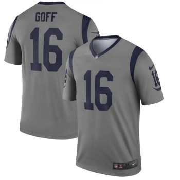 Men's Los Angeles Rams #16 Jared Goff Gray Inverted Legend Stitched NFL Jersey Men's Los Angeles Rams #16 Jared Goff Gray Inverted Legend Stitched NFL Jersey