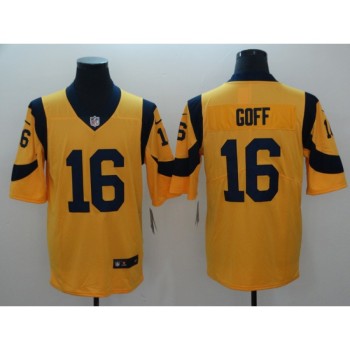 Men's Los Angeles Rams #16 Jared Goff Gold Vapor Untouchable Limited Stitched NFL Jersey Men's Los Angeles Rams #16 Jared Goff Gold Vapor Untouchable Limited Stitched NFL Jersey