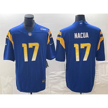 Men's Los Angeles Rams #17 Puka Nacua Blue Vapor Untouchable Limited Stitched Jersey Men's Los Angeles Rams #17 Puka Nacua Blue Vapor Untouchable Limited Stitched Jersey