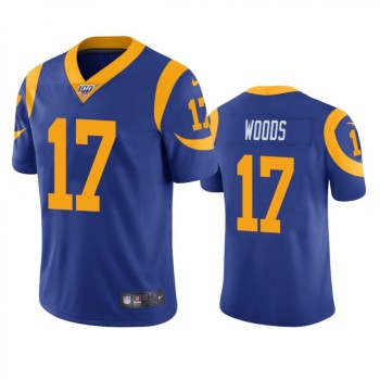 Men's Los Angeles Rams #17 Robert Woods Blue 2019 100th Season Vapor Untouchable Limited Stitched NFL Jersey Men's Los Angeles Rams #17 Robert Woods Blue 2019 100th Season Vapor Untouchable Limited Stitched NFL Jersey
