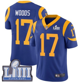 Men's Los Angeles Rams #17 Robert Woods Royal Blue Super Bowl LIII Vapor Untouchable Limited Stitched NFL Jersey Men's Los Angeles Rams #17 Robert Woods Royal Blue Super Bowl LIII Vapor Untouchable Limited Stitched NFL Jersey
