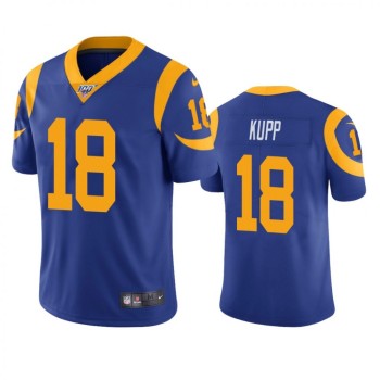 Men's Los Angeles Rams #18 Cooper Kupp Blue 2019 100th Season Vapor Untouchable Limited Stitched NFL Jersey Men's Los Angeles Rams #18 Cooper Kupp Blue 2019 100th Season Vapor Untouchable Limited Stitched NFL Jersey
