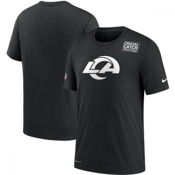 Men's Los Angeles Rams 2020 Black Sideline Crucial Catch Performance T-Shirt Men's Los Angeles Rams 2020 Black Sideline Crucial Catch Performance T-Shirt