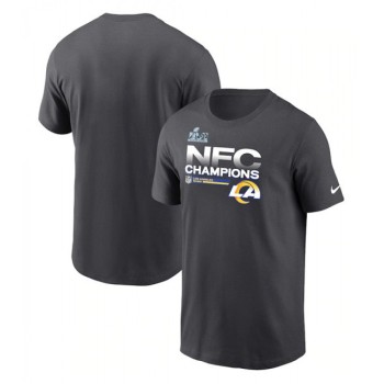 Men's Los Angeles Rams 2022 Black NFC Champions T-Shirt Men's Los Angeles Rams 2022 Black NFC Champions T-Shirt