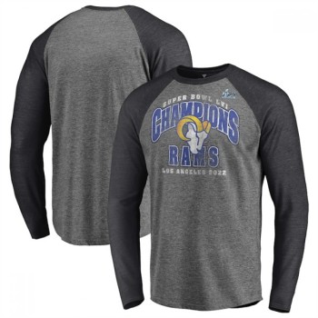 Men's Los Angeles Rams 2022 Grey Super Bowl LVI Champions Long Sleeve T-Shirt Men's Los Angeles Rams 2022 Grey Super Bowl LVI Champions Long Sleeve T-Shirt