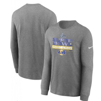 Men's Los Angeles Rams 2022 Heathered Charcoal Super Bowl LVI Champions Locker Room Trophy Collection Long Sleeve T-Shirt Men's Los Angeles Rams 2022 Heathered Charcoal Super Bowl LVI Champions Locker Room Trophy Collection Long Sleeve T-Shirt