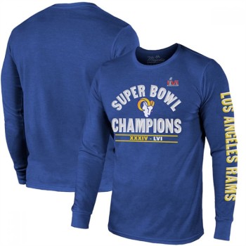 Men's Los Angeles Rams 2022 Royal Super Bowl LVI Champions Long Sleeve T-Shirt Men's Los Angeles Rams 2022 Royal Super Bowl LVI Champions Long Sleeve T-Shirt