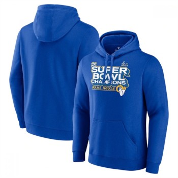 Men's Los Angeles Rams 2022 Royal Super Bowl LVI Champions Pullover Hoodie Men's Los Angeles Rams 2022 Royal Super Bowl LVI Champions Pullover Hoodie