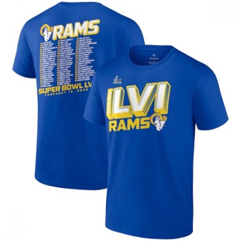 Men's Los Angeles Rams 2022 Royal Super Bowl LVI Champions T-Shirt Men's Los Angeles Rams 2022 Royal Super Bowl LVI Champions T-Shirt