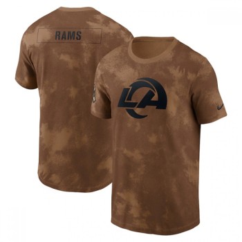 Men's Los Angeles Rams 2023 Brown Salute To Service Sideline T-Shirt Men's Los Angeles Rams 2023 Brown Salute To Service Sideline T-Shirt