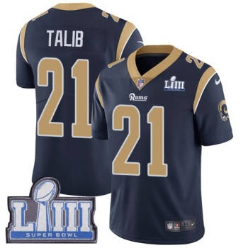 Men's Los Angeles Rams #21 Aqib Talib Navy Blue Super Bowl LIII Vapor Untouchable Limited Stitched NFL Jersey Men's Los Angeles Rams #21 Aqib Talib Navy Blue Super Bowl LIII Vapor Untouchable Limited Stitched NFL Jersey
