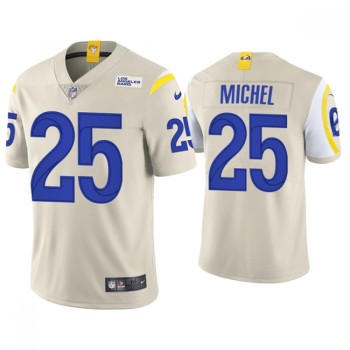 Men's Los Angeles Rams #25 Sony Michel 2021 Bone Vapor Untouchable Limited Stitched Football Jersey Men's Los Angeles Rams #25 Sony Michel 2021 Bone Vapor Untouchable Limited Stitched Football Jersey
