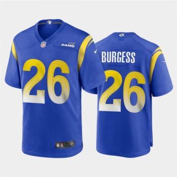 Men's Los Angeles Rams #26 Terrell Burgess 2020 Royal Stitched Jersey Men's Los Angeles Rams #26 Terrell Burgess 2020 Royal Stitched Jersey