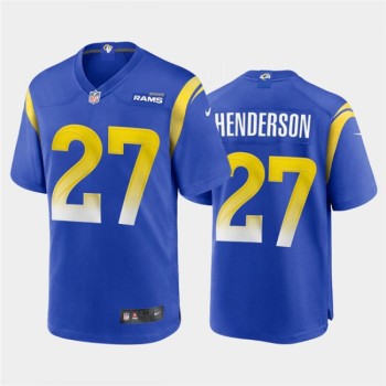 Men's Los Angeles Rams #27 Darrell Henderson 2020 Royal Stitched Jersey Men's Los Angeles Rams #27 Darrell Henderson 2020 Royal Stitched Jersey
