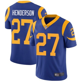 Men's Los Angeles Rams #27 Darrell Henderson Blue Vapor Untouchable Limited Stitched Jersey Men's Los Angeles Rams #27 Darrell Henderson Blue Vapor Untouchable Limited Stitched Jersey