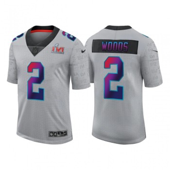 Men's Los Angeles Rams #2 Robert Woods 2022 Grey Super Bowl LVI Limited Stitched Jersey Men's Los Angeles Rams #2 Robert Woods 2022 Grey Super Bowl LVI Limited Stitched Jersey