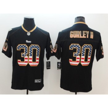 Men's Los Angeles Rams #30 Todd Gurley II 2018 Black USA Flag Color Rush Limited Fashion NFL Stitched Jersey Men's Los Angeles Rams #30 Todd Gurley II 2018 Black USA Flag Color Rush Limited Fashion NFL Stitched Jersey