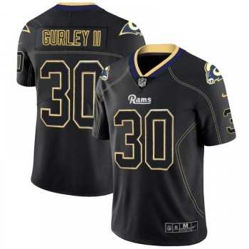 Men's Los Angeles Rams #30 Todd Gurley II NFL 2018 Lights Out Black Color Rush Limited Jersey Men's Los Angeles Rams #30 Todd Gurley II NFL 2018 Lights Out Black Color Rush Limited Jersey