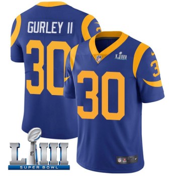 Men's Los Angeles Rams #30 Todd Gurley II Royal Blue Super Bowl LIII Vapor Untouchable Limited Stitched NFL Jersey Men's Los Angeles Rams #30 Todd Gurley II Royal Blue Super Bowl LIII Vapor Untouchable Limited Stitched NFL Jersey