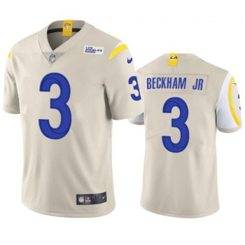 Men's Los Angeles Rams #3 Odell Beckham Jr. 2021 Bone Vapor Untouchable Limited Stitched Football Jersey Men's Los Angeles Rams #3 Odell Beckham Jr. 2021 Bone Vapor Untouchable Limited Stitched Football Jersey