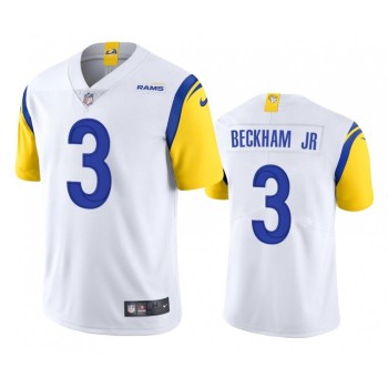 Men's Los Angeles Rams #3 Odell Beckham Jr. 2021 White Vapor Untouchable Limited Stitched Football Jersey Men's Los Angeles Rams #3 Odell Beckham Jr. 2021 White Vapor Untouchable Limited Stitched Football Jersey