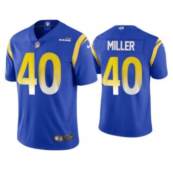 Men's Los Angeles Rams #40 Von Miller 2021 Royal Vapor Untouchable Limited Stitched Football Jersey Men's Los Angeles Rams #40 Von Miller 2021 Royal Vapor Untouchable Limited Stitched Football Jersey