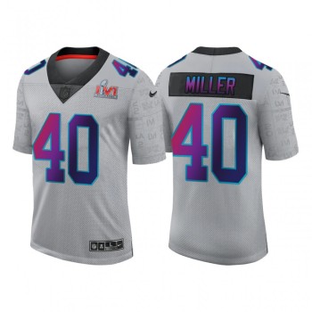 Men's Los Angeles Rams #40 Von Miller 2022 Grey Super Bowl LVI Limited Stitched Jersey Men's Los Angeles Rams #40 Von Miller 2022 Grey Super Bowl LVI Limited Stitched Jersey