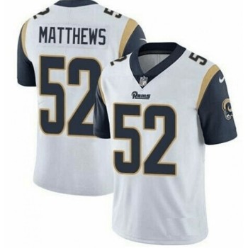 Men's Los Angeles Rams #52 Clay Matthews White Vapor Untouchable Limited Stitched Jersey Men's Los Angeles Rams #52 Clay Matthews White Vapor Untouchable Limited Stitched Jersey