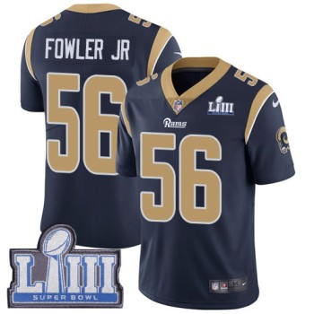 Men's Los Angeles Rams #56 Dante Fowler Jr Navy Blue Super Bowl LIII Vapor Untouchable Limited Stitched NFL Jersey Men's Los Angeles Rams #56 Dante Fowler Jr Navy Blue Super Bowl LIII Vapor Untouchable Limited Stitched NFL Jersey