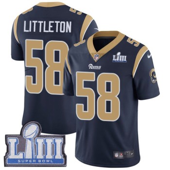 Men's Los Angeles Rams #58 Cory Littleton Navy Blue Super Bowl LIII Vapor Untouchable Limited Stitched NFL Jersey Men's Los Angeles Rams #58 Cory Littleton Navy Blue Super Bowl LIII Vapor Untouchable Limited Stitched NFL Jersey