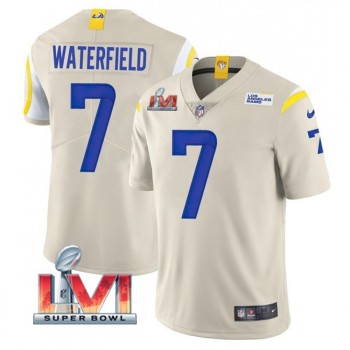 Men's Los Angeles Rams #7 Bob Waterfield 2022 Bone Super Bowl LVI Vapor Limited Stitched Jersey Men's Los Angeles Rams #7 Bob Waterfield 2022 Bone Super Bowl LVI Vapor Limited Stitched Jersey