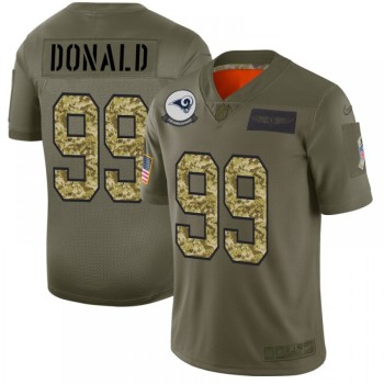 Men's Los Angeles Rams #99 Aaron Donald 2019 Olive/Camo Salute To Service Limited Stitched NFL Jersey Men's Los Angeles Rams #99 Aaron Donald 2019 Olive/Camo Salute To Service Limited Stitched NFL Jersey