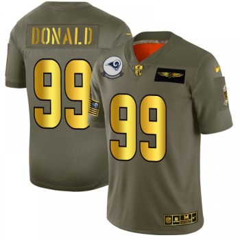 Men's Los Angeles Rams #99 Aaron Donald 2019 Olive/Gold Salute To Service Limited Stitched NFL Jersey Men's Los Angeles Rams #99 Aaron Donald 2019 Olive/Gold Salute To Service Limited Stitched NFL Jersey