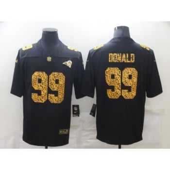 Men's Los Angeles Rams #99 Aaron Donald 2020 Black Leopard Print Fashion Limited Stitched Jersey Men's Los Angeles Rams #99 Aaron Donald 2020 Black Leopard Print Fashion Limited Stitched Jersey