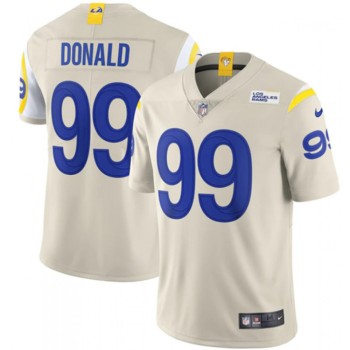 Men's Los Angeles Rams #99 Aaron Donald 2020 Bone Vapor Limited Stitched Jersey Men's Los Angeles Rams #99 Aaron Donald 2020 Bone Vapor Limited Stitched Jersey