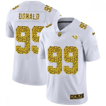 Men's Los Angeles Rams #99 Aaron Donald 2020 White Leopard Print Fashion Limited Stitched Jersey Men's Los Angeles Rams #99 Aaron Donald 2020 White Leopard Print Fashion Limited Stitched Jersey