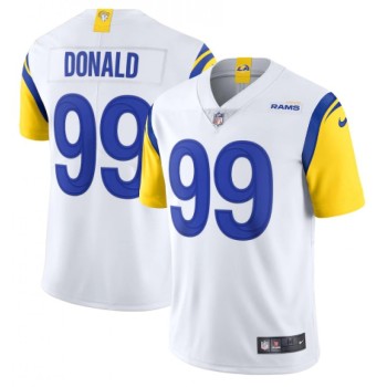 Men's Los Angeles Rams #99 Aaron Donald 2021 White Vapor Untouchable Limited Alternate Stitched Jersey Men's Los Angeles Rams #99 Aaron Donald 2021 White Vapor Untouchable Limited Alternate Stitched Jersey