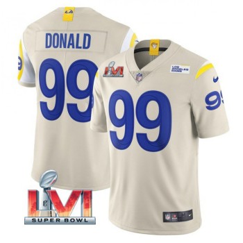 Men's Los Angeles Rams #99 Aaron Donald 2022 Bone Super Bowl LVI Vapor Limited Stitched Jersey Men's Los Angeles Rams #99 Aaron Donald 2022 Bone Super Bowl LVI Vapor Limited Stitched Jersey