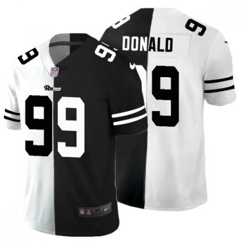 Men's Los Angeles Rams #99 Aaron Donald Black & White Split Limited Stitched Jersey Men's Los Angeles Rams #99 Aaron Donald Black & White Split Limited Stitched Jersey